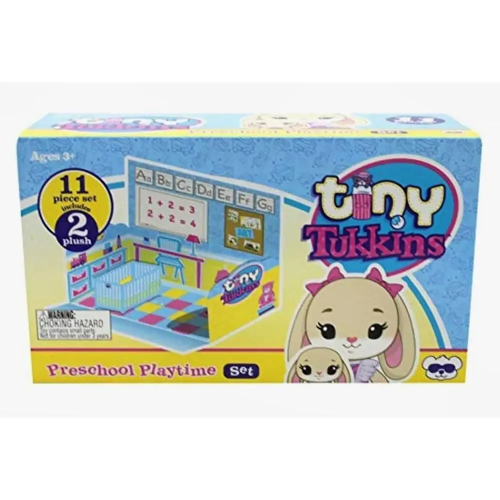 Tiny Tukkins Preschool Playset Bunny & Baby Plush Doll & Crib 11 piece NEW! 2019